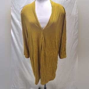 Alembika Dress Women’s Size 8 Stripe Mustard Yellow